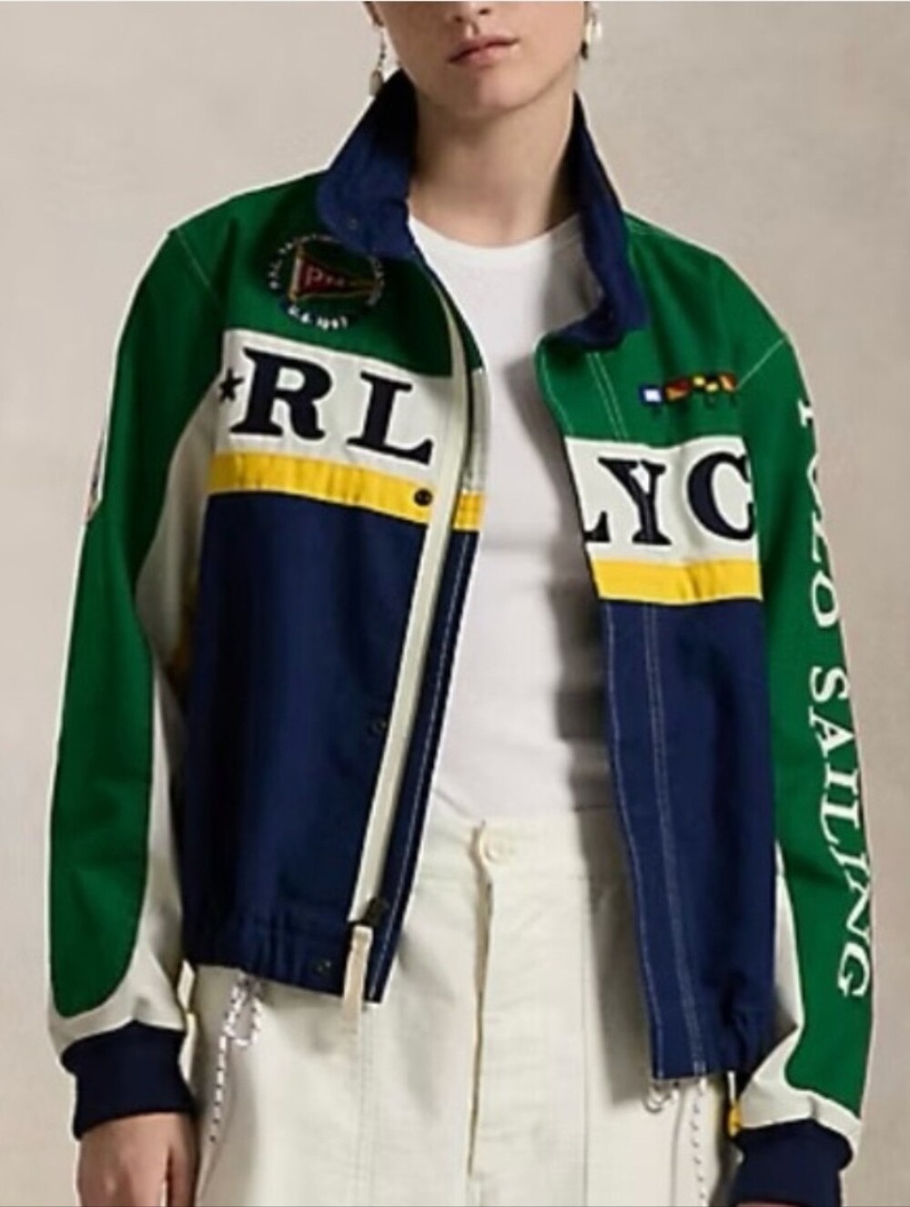 NWOT Polo Ralph Lauren S Canvas Logo Racing Jacket Yachting Old Money Nautical